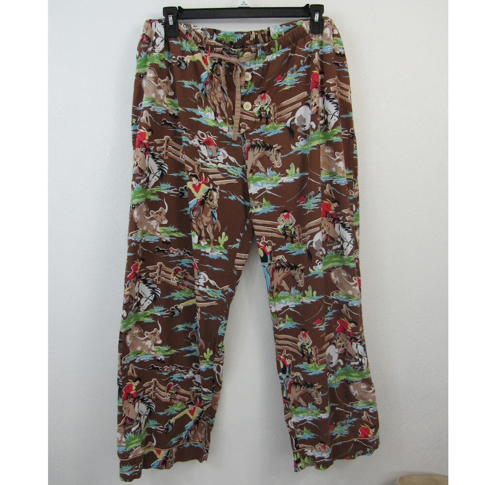 Nick & Nora XL Kurt Cobain Nirvana Brown Pajama Pants Cotton Men's *small flaw*